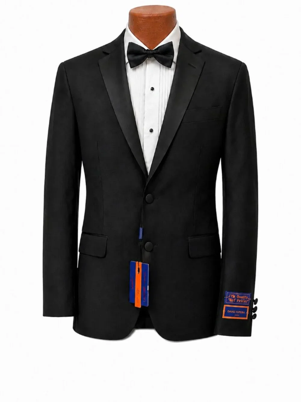 Men’s Black Tuxedo Jacket 38R Satin Notch Lapel Giorgio Fiorelli NWT JACKET ONLY